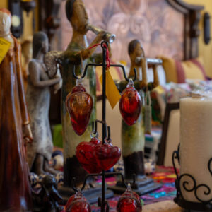 Crimson Heart Glass Ornament Collection