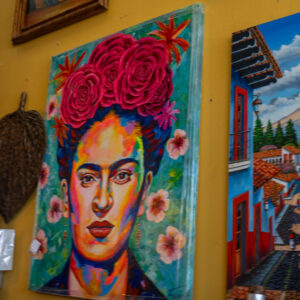 Vibrant Frida Floral Portrait